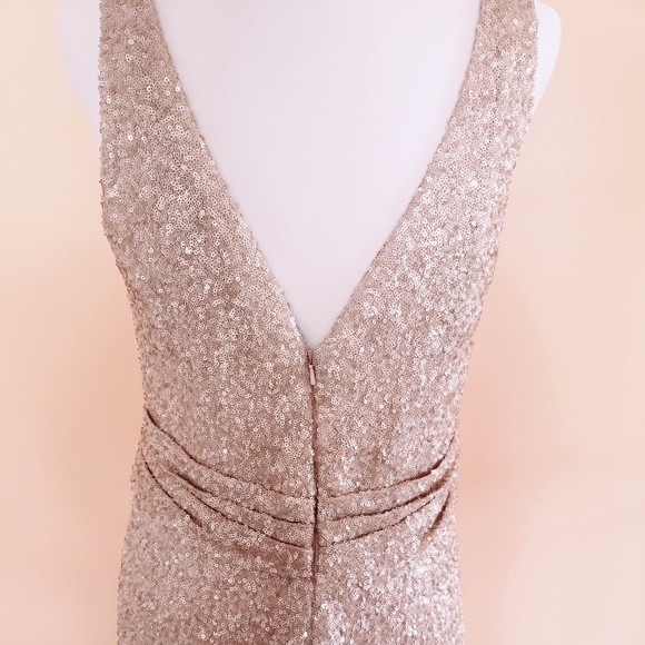 Sorella Vita Bridesmaids Rose Gold Sequin Gown - Picture 4 of 8